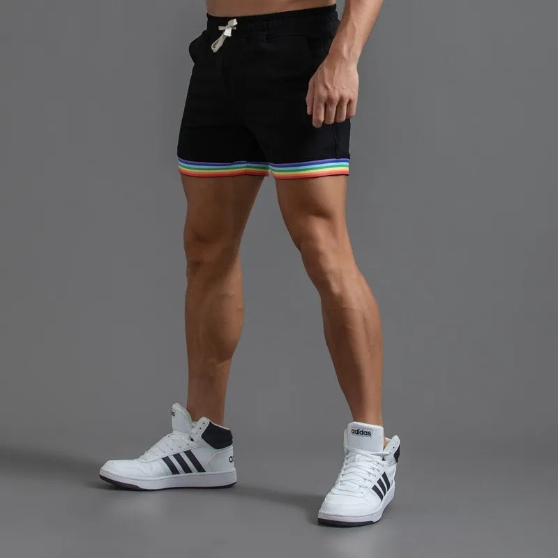 Mens Fashion Combination - 夏カジュアルスポーツショーツメンズファッション虹色の組み合わせプラスサイズ七分パンツロープランニングトレーニングパンツ