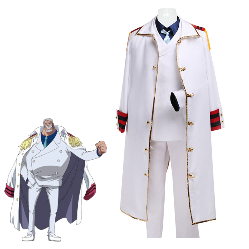 Trench Coat Men - モンキー・D・ガープ コスプレ衣装 マリン・ガープの拳の衣装 男性海兵隊将校制服 ジャスティスコート付き コンアパレル