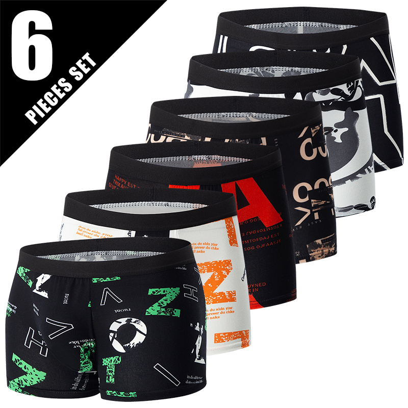 Mens Fashion Combination - 6 個メンズティーンエイジャーマルチサイズ親子下着カジュアルジョーカー混合色の組み合わせメンズボーイショート弾性ウエスト Sh
