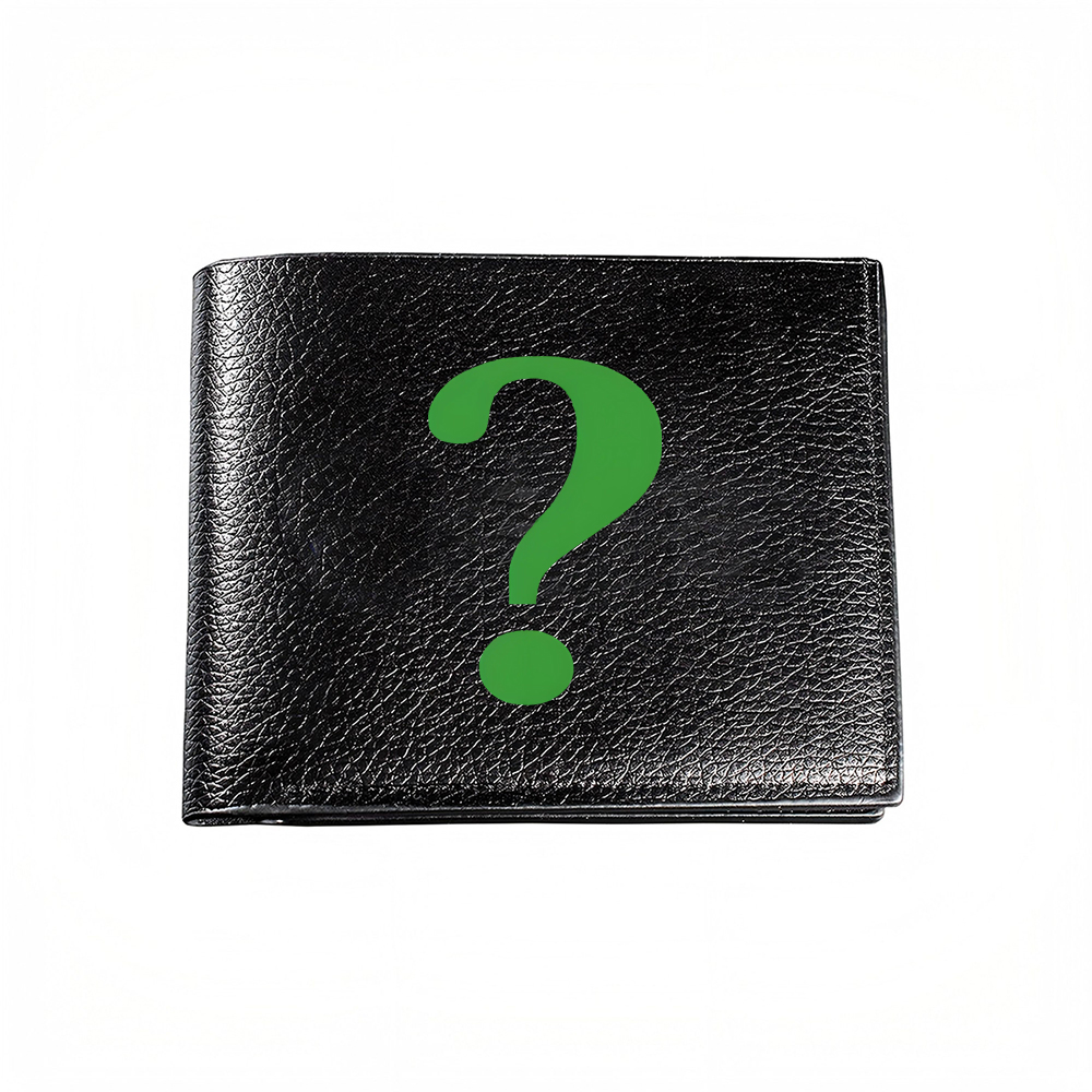 Men'S Fashion Questions - グリーンのクエスチョンマークデザイン メンズ財布 カードホルダー カジュアル ビジネス ファッション