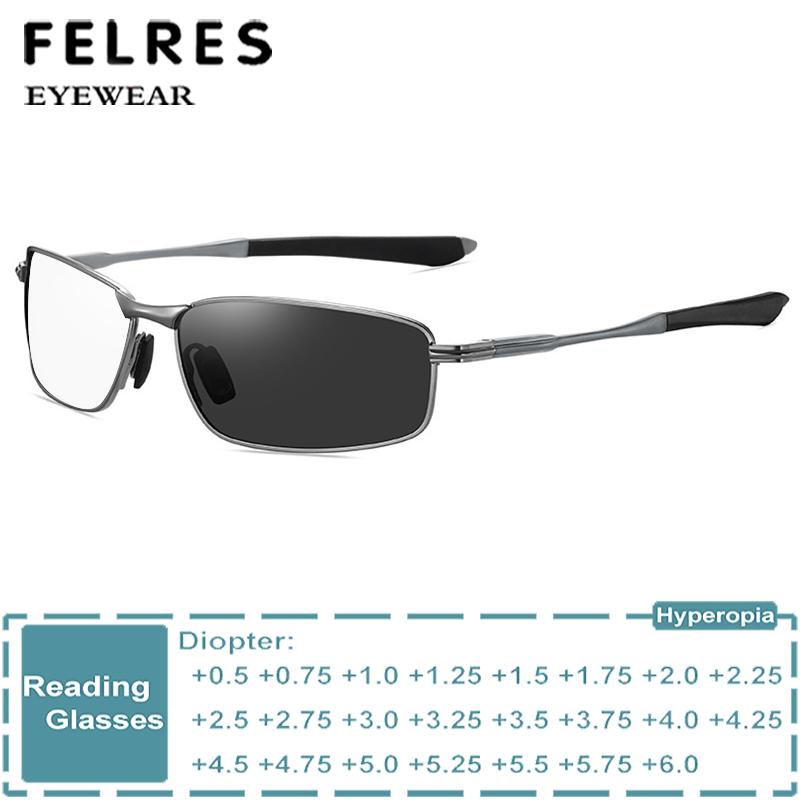 Mens Fashion Discord - オーバル小さなフレームフォトクロミック老眼鏡男性金属老眼リーダーファッション変色メガネカスタマイズされた視度