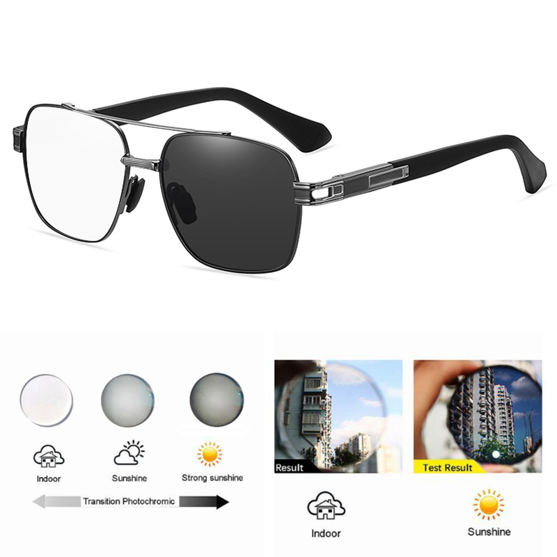 金属プレミアムフォトクロミック老眼鏡男性スクエア老眼メガネ女 - Mens Fashion Discord のレビューと価格