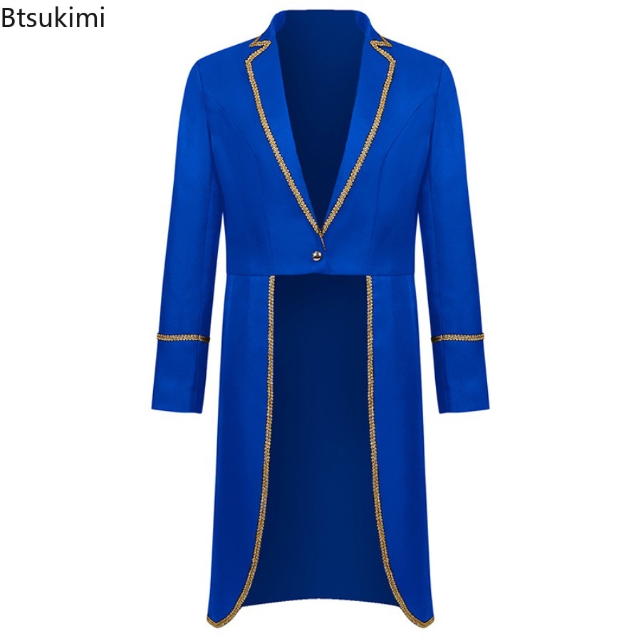 新作メンズ、ゴールドの縁取りが施されたハロウィーン風テールコ - Trench Coat Men のレビューと価格