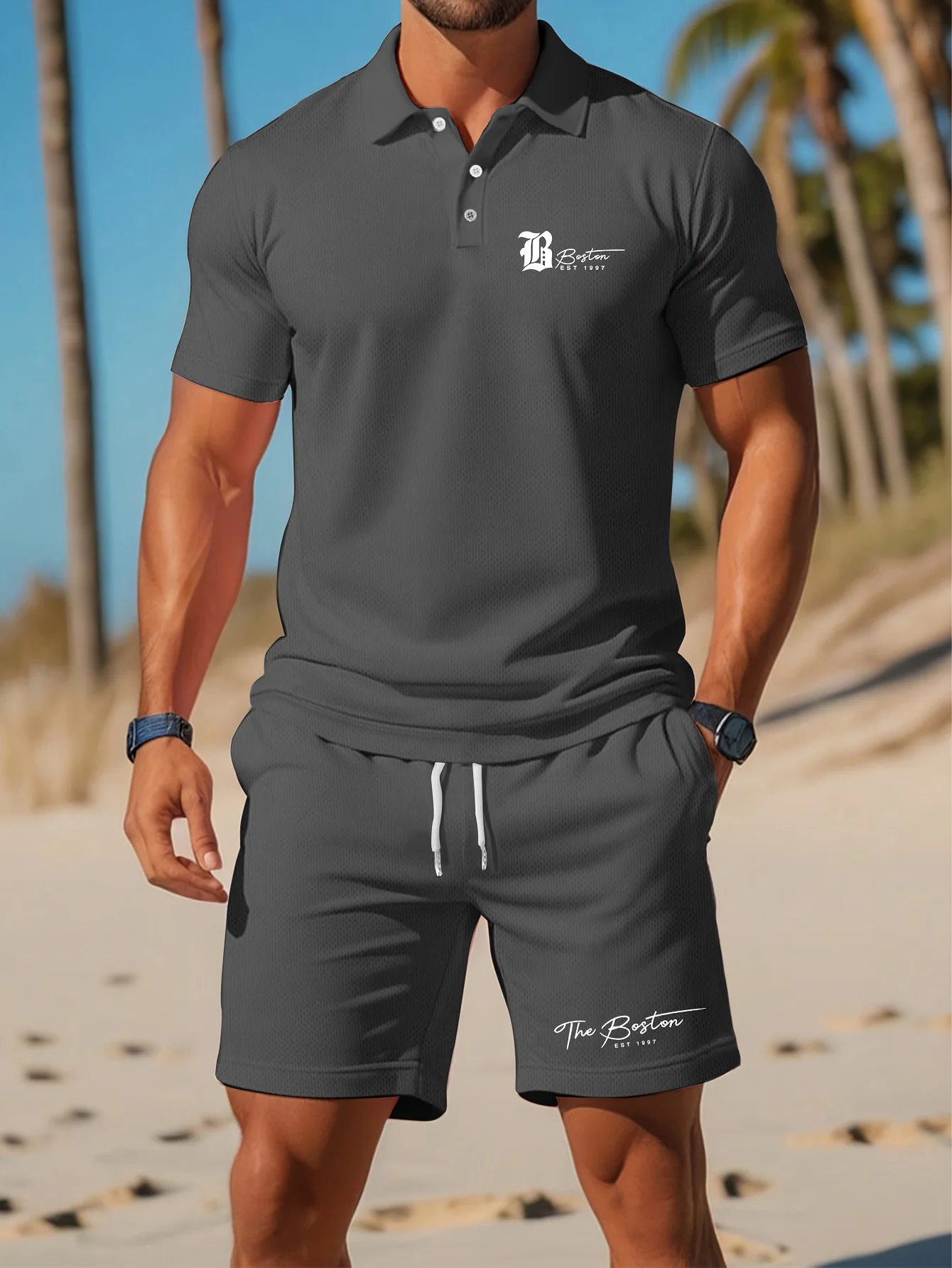 夏の新作メンズポロシャツセット カジュアルスポーティー クー - Mens Fashion Wear のレビューと価格