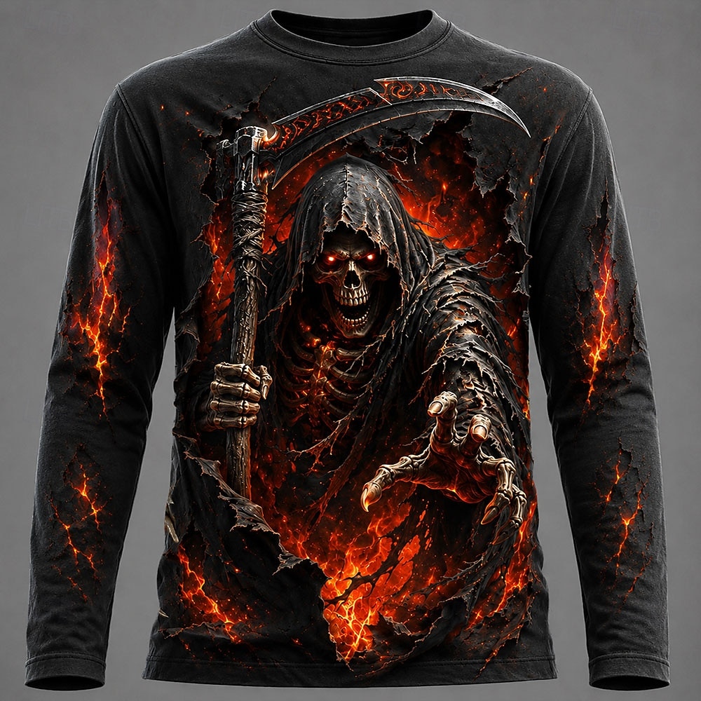 ハロウィン男性 3D グラフィックプリント長袖 Tシャツゴシ - Men'S Fashion T Shirts のレビューと価格