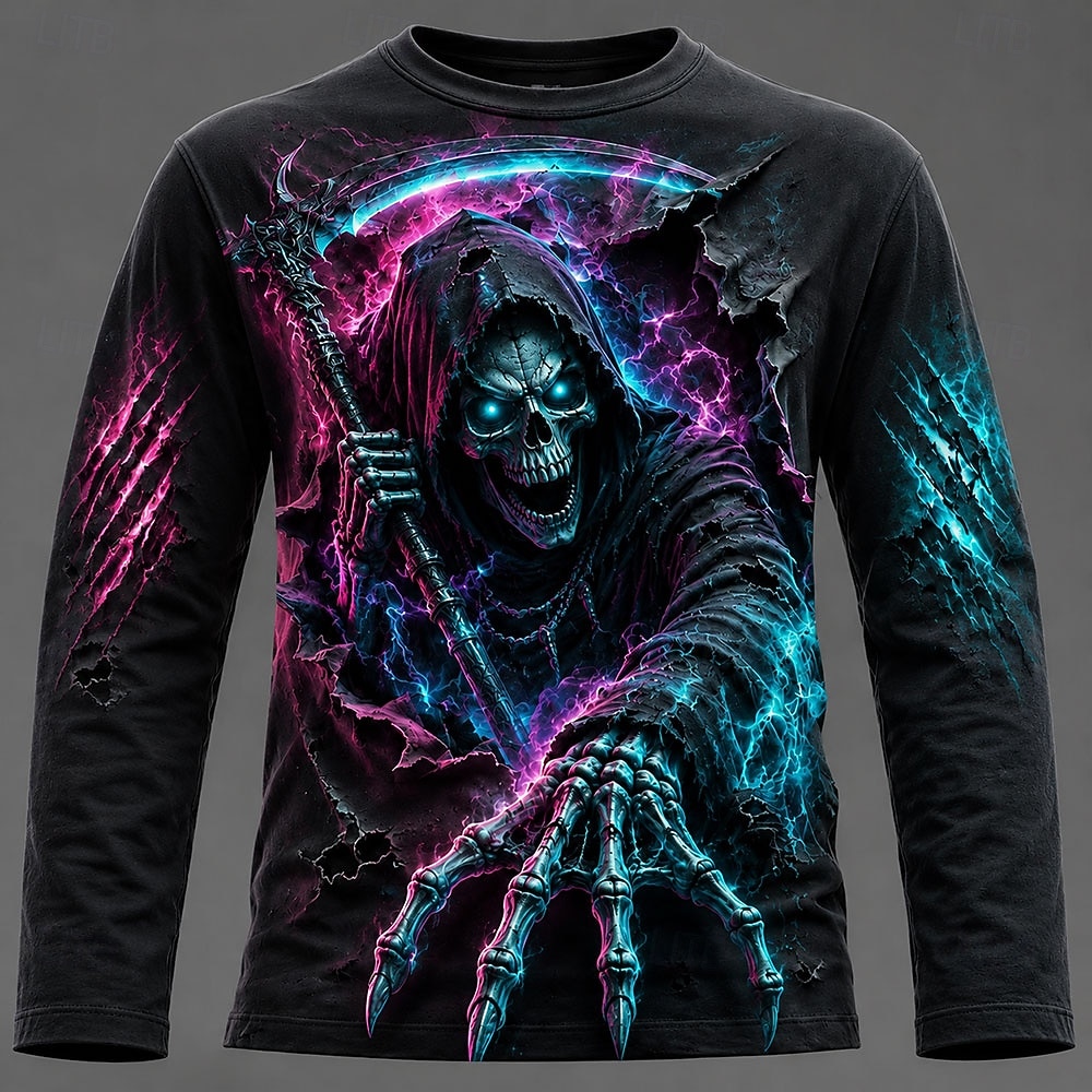 ハロウィン男性 3D グラフィックプリント長袖 Tシャツゴシ - Men'S Fashion T Shirts のレビューと価格