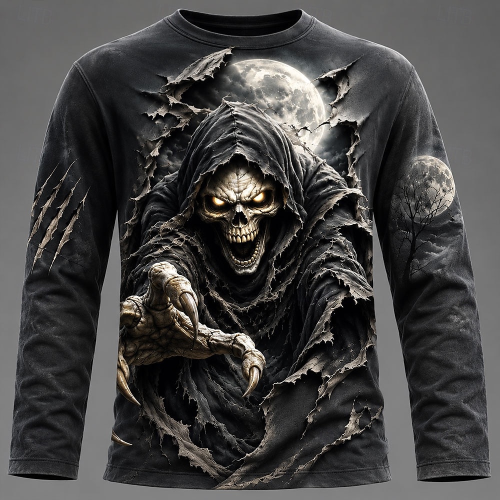 ハロウィン男性 3D グラフィックプリント長袖 Tシャツゴシ - Men'S Fashion T Shirts のレビューと価格