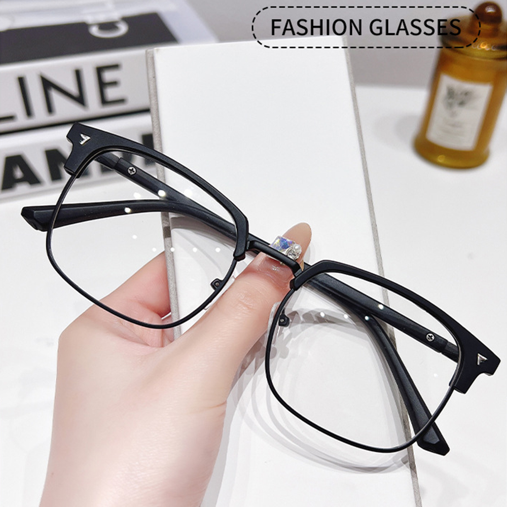 男性用フォトクロミックサングラス,ハーフフレーム,透明,青色 - Mens Fashion Discord のレビューと価格