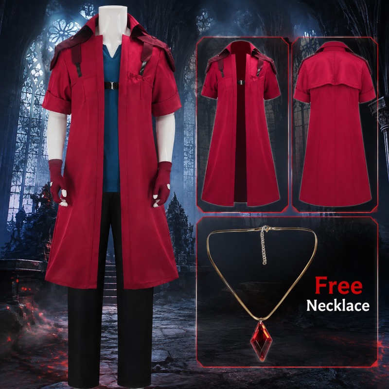 デビルメイクライ DMC5 ダンテコスプレ衣装成人男性赤いロ - Trench Coat Men のレビューと価格