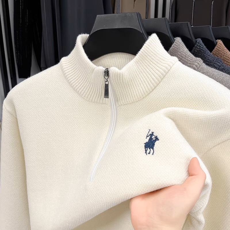 高品質ベルベット冬用セーター ブランド クラシック ポールポ - Men'S Fashion Zip Sweater のレビューと価格