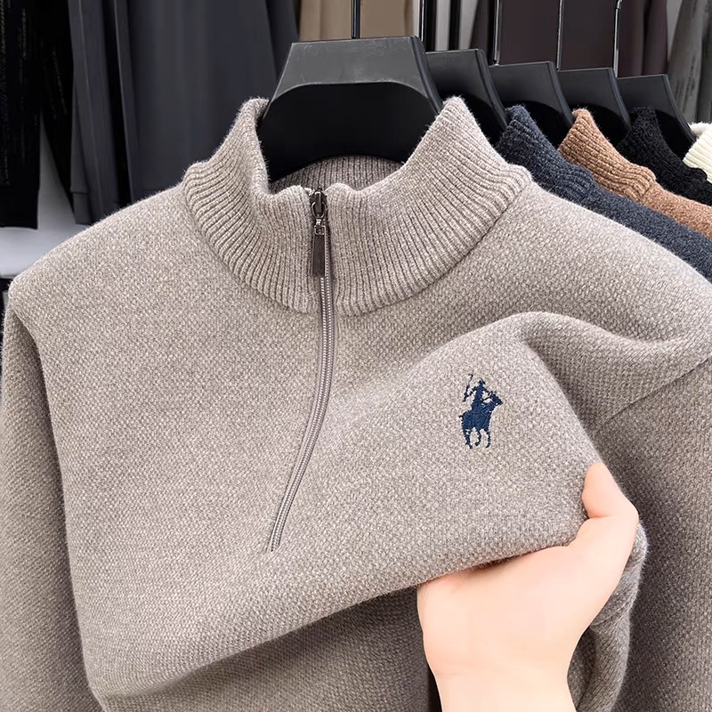 高品質ベルベット冬用セーター ブランド クラシック ポールポ - Men'S Fashion Zip Sweater のレビューと価格