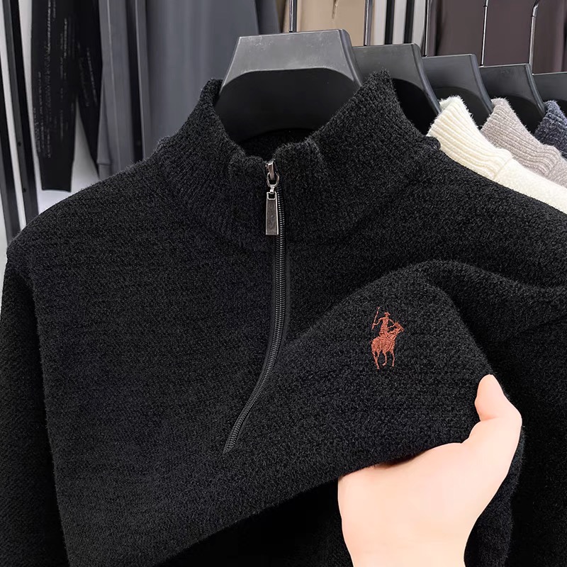高品質ベルベット冬用セーター ブランド クラシック ポールポ - Men'S Fashion Zip Sweater のレビューと価格