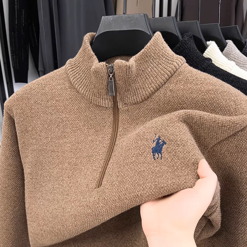 高品質ベルベット冬用セーター ブランド クラシック ポールポ - Men'S Fashion Zip Sweater のレビューと価格