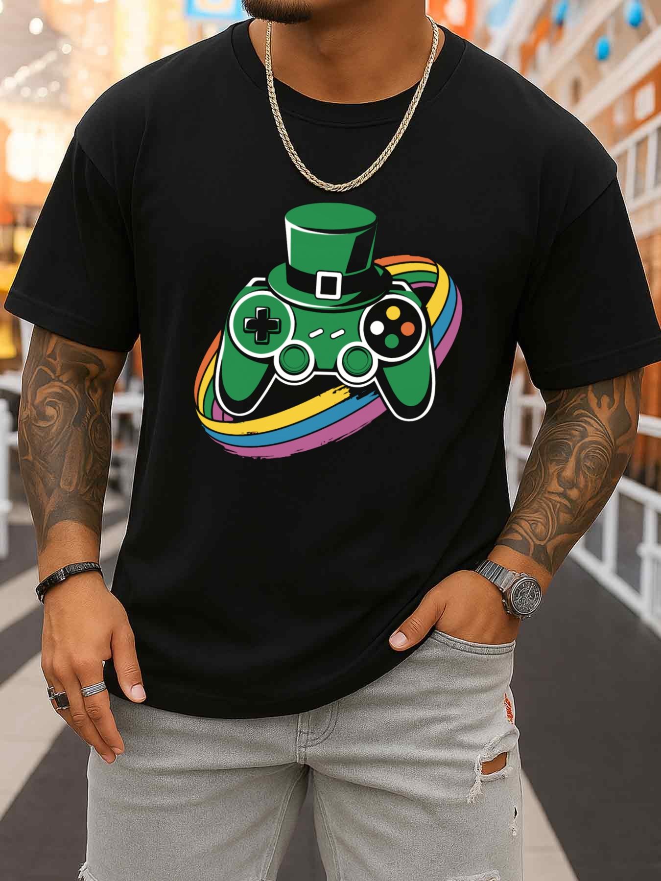 聖パトリックの日プレーヤーTシャツ メンズ 半袖 ブラック  - Men'S Fashion All Black Outfit のレビューと価格