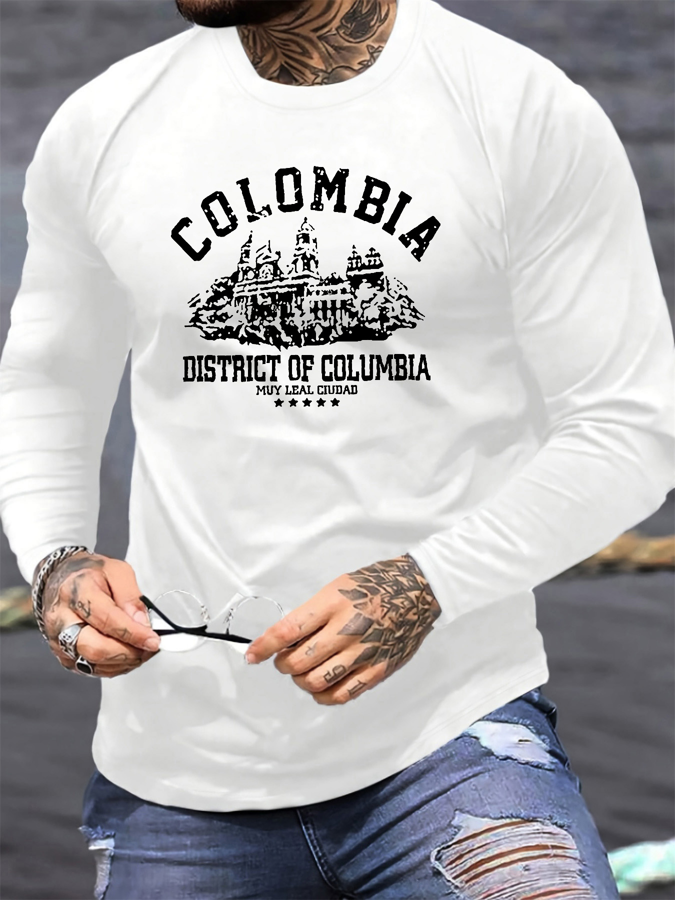 100%コットン メンズ 長袖 ラウンドネック ルーズフィッ - Men'S Fashion T Shirts のレビューと価格