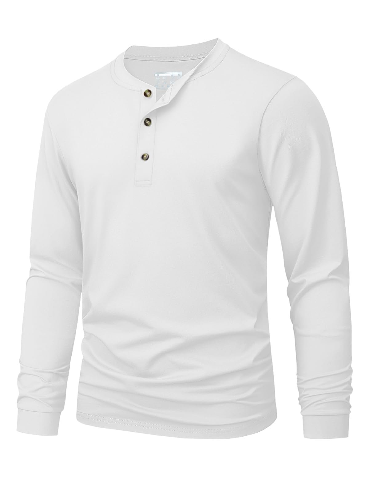 メンズヘンリー Tシャツシンプルな無地プリント長袖 Tシャツ - Mens Fashion Wear のレビューと価格
