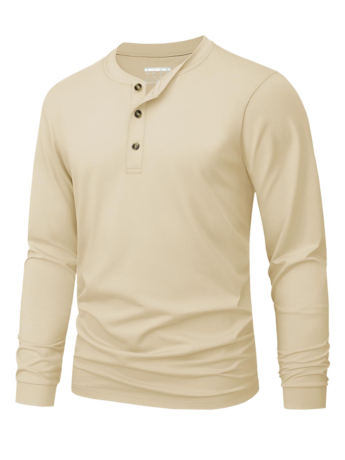 メンズヘンリー Tシャツシンプルな無地プリント長袖 Tシャツ - Mens Fashion Wear のレビューと価格
