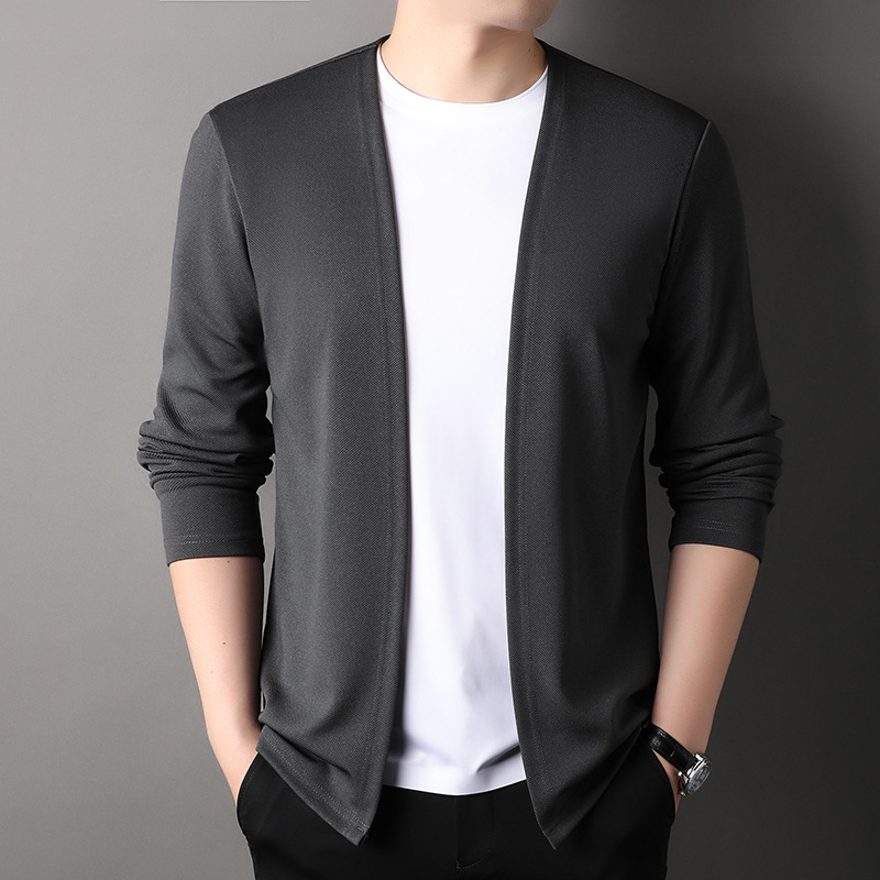 男性用韓国ニットカーディガン,スタンドカラー,スリムフィット - Men'S Fashion Zip Sweater のレビューと価格