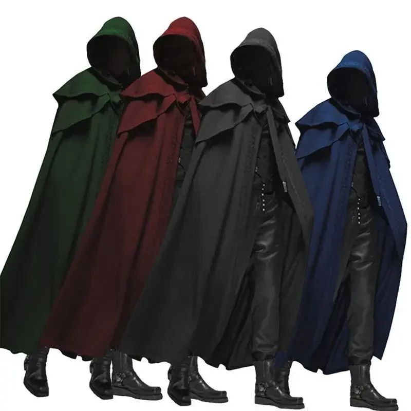 男性モンクコスプレ衣装 中世ヴィンテージゴシック フード付き - Trench Coat Men のレビューと価格